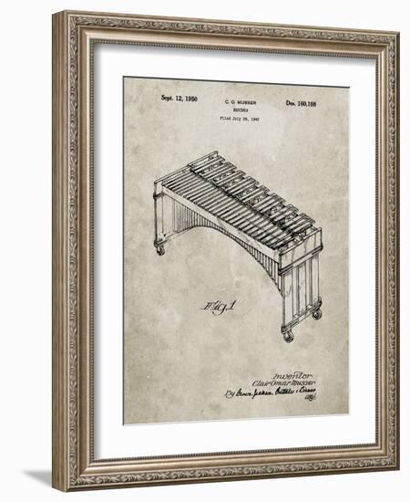 PP967-Sandstone Musser Marimba Patent Poster-Cole Borders-Framed Giclee Print