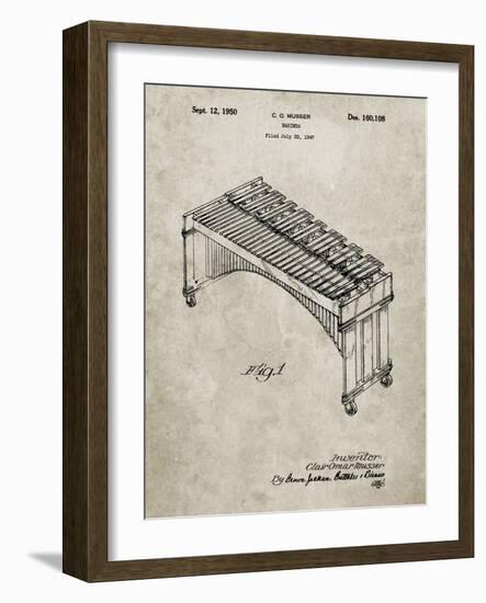 PP967-Sandstone Musser Marimba Patent Poster-Cole Borders-Framed Giclee Print