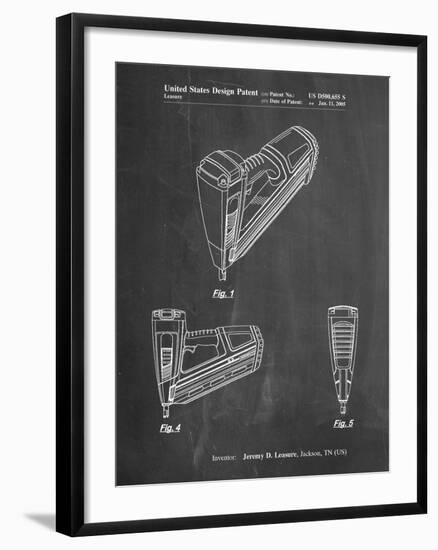 PP968-Chalkboard Nail Gun Poster-Cole Borders-Framed Giclee Print