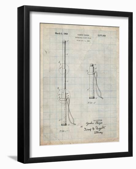 PP970-Antique Grid Parchment Night Stick Patent Poster-Cole Borders-Framed Giclee Print