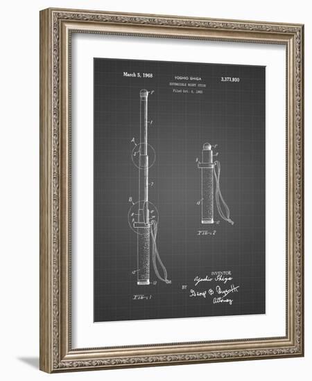 PP970-Black Grid Night Stick Patent Poster-Cole Borders-Framed Giclee Print