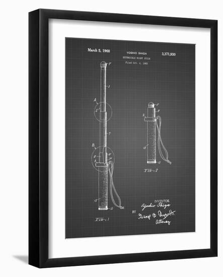 PP970-Black Grid Night Stick Patent Poster-Cole Borders-Framed Giclee Print