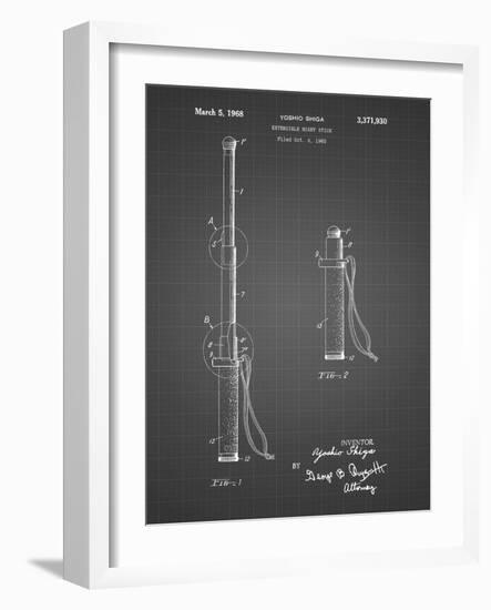 PP970-Black Grid Night Stick Patent Poster-Cole Borders-Framed Giclee Print