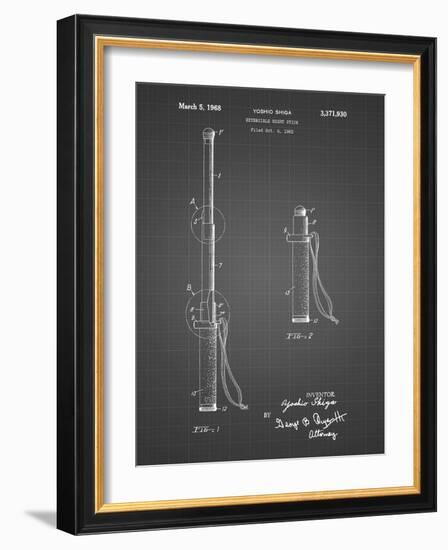 PP970-Black Grid Night Stick Patent Poster-Cole Borders-Framed Giclee Print