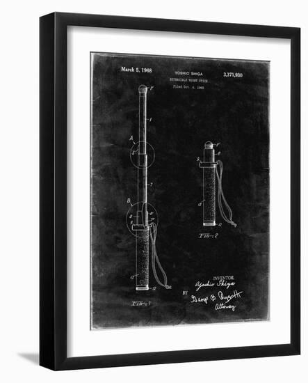 PP970-Black Grunge Night Stick Patent Poster-Cole Borders-Framed Giclee Print