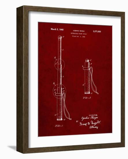 PP970-Burgundy Night Stick Patent Poster-Cole Borders-Framed Giclee Print