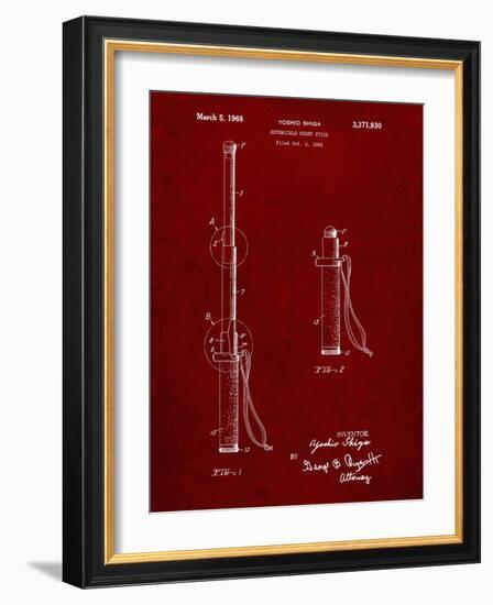 PP970-Burgundy Night Stick Patent Poster-Cole Borders-Framed Giclee Print