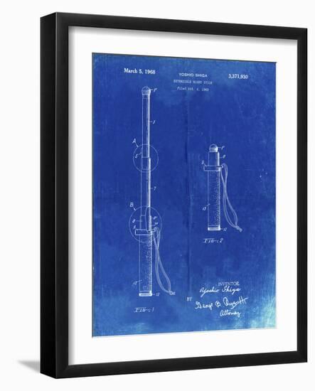 PP970-Faded Blueprint Night Stick Patent Poster-Cole Borders-Framed Giclee Print