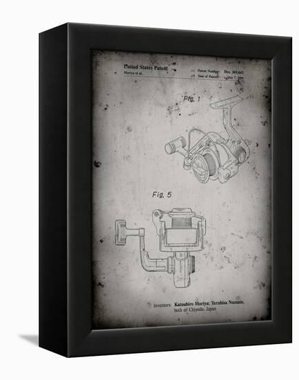 PP973-Faded Grey Open Face Spinning Fishing Reel Patent Poster-Cole Borders-Framed Premier Image Canvas