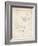 PP973-Vintage Parchment Open Face Spinning Fishing Reel Patent Poster-Cole Borders-Framed Giclee Print