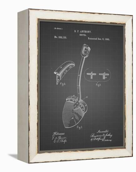 PP976-Black Grid Original Shovel Patent 1885 Patent Poster-Cole Borders-Framed Premier Image Canvas