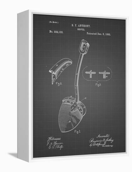 PP976-Black Grid Original Shovel Patent 1885 Patent Poster-Cole Borders-Framed Premier Image Canvas