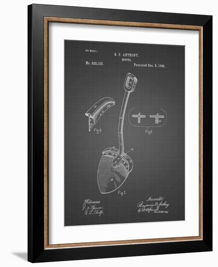 PP976-Black Grid Original Shovel Patent 1885 Patent Poster-Cole Borders-Framed Giclee Print