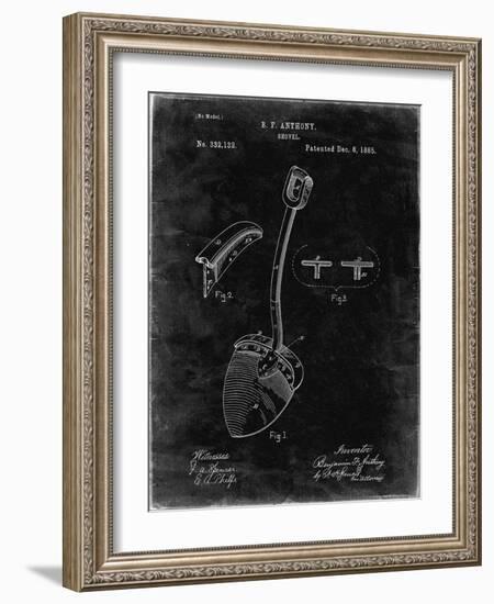 PP976-Black Grunge Original Shovel Patent 1885 Patent Poster-Cole Borders-Framed Giclee Print