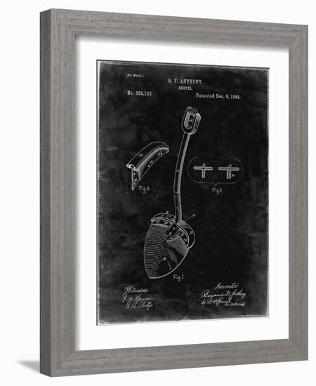 PP976-Black Grunge Original Shovel Patent 1885 Patent Poster-Cole Borders-Framed Giclee Print