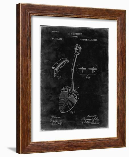 PP976-Black Grunge Original Shovel Patent 1885 Patent Poster-Cole Borders-Framed Giclee Print