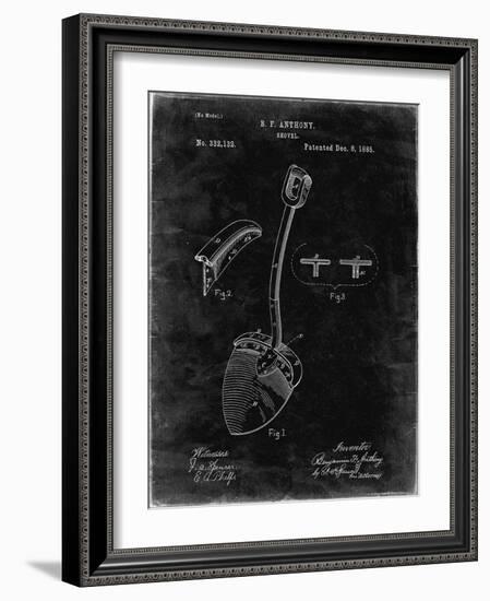 PP976-Black Grunge Original Shovel Patent 1885 Patent Poster-Cole Borders-Framed Giclee Print