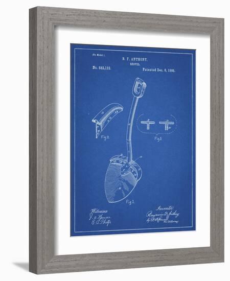 PP976-Blueprint Original Shovel Patent 1885 Patent Poster-Cole Borders-Framed Giclee Print