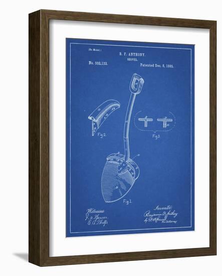 PP976-Blueprint Original Shovel Patent 1885 Patent Poster-Cole Borders-Framed Giclee Print