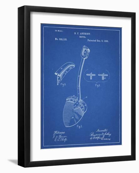 PP976-Blueprint Original Shovel Patent 1885 Patent Poster-Cole Borders-Framed Giclee Print