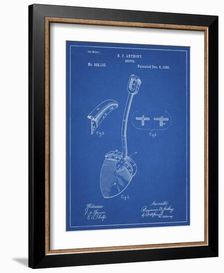 PP976-Blueprint Original Shovel Patent 1885 Patent Poster-Cole Borders-Framed Giclee Print