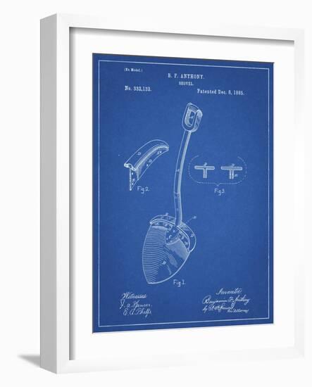 PP976-Blueprint Original Shovel Patent 1885 Patent Poster-Cole Borders-Framed Giclee Print