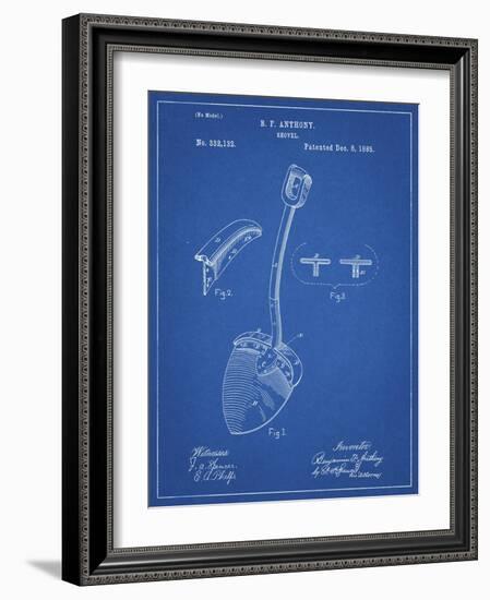 PP976-Blueprint Original Shovel Patent 1885 Patent Poster-Cole Borders-Framed Giclee Print