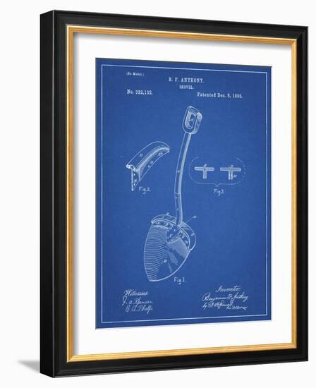 PP976-Blueprint Original Shovel Patent 1885 Patent Poster-Cole Borders-Framed Giclee Print