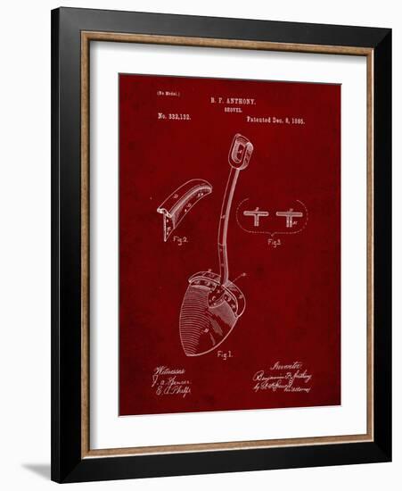 PP976-Burgundy Original Shovel Patent 1885 Patent Poster-Cole Borders-Framed Giclee Print