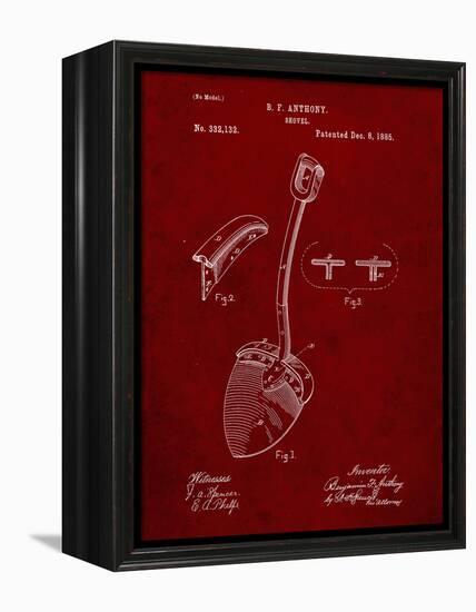 PP976-Burgundy Original Shovel Patent 1885 Patent Poster-Cole Borders-Framed Premier Image Canvas