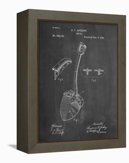 PP976-Chalkboard Original Shovel Patent 1885 Patent Poster-Cole Borders-Framed Premier Image Canvas