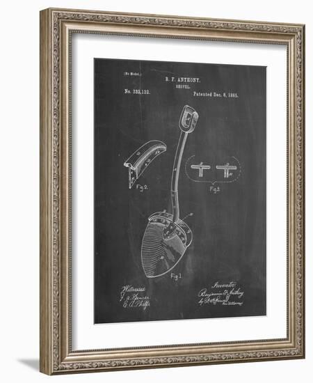 PP976-Chalkboard Original Shovel Patent 1885 Patent Poster-Cole Borders-Framed Giclee Print