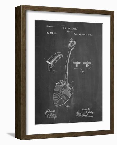 PP976-Chalkboard Original Shovel Patent 1885 Patent Poster-Cole Borders-Framed Giclee Print