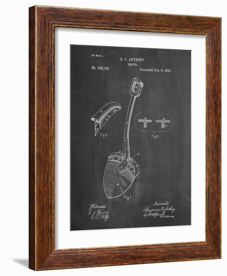 PP976-Chalkboard Original Shovel Patent 1885 Patent Poster-Cole Borders-Framed Giclee Print