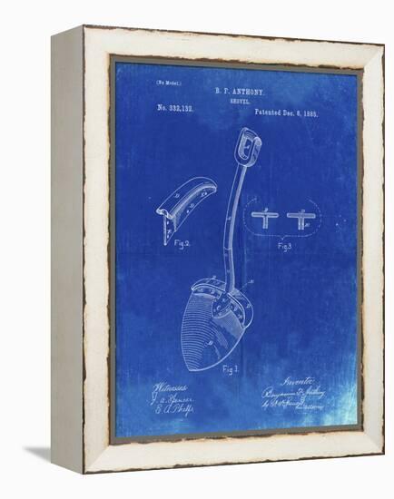 PP976-Faded Blueprint Original Shovel Patent 1885 Patent Poster-Cole Borders-Framed Premier Image Canvas