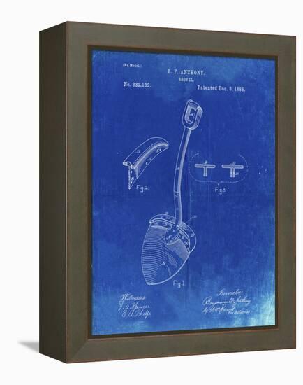 PP976-Faded Blueprint Original Shovel Patent 1885 Patent Poster-Cole Borders-Framed Premier Image Canvas