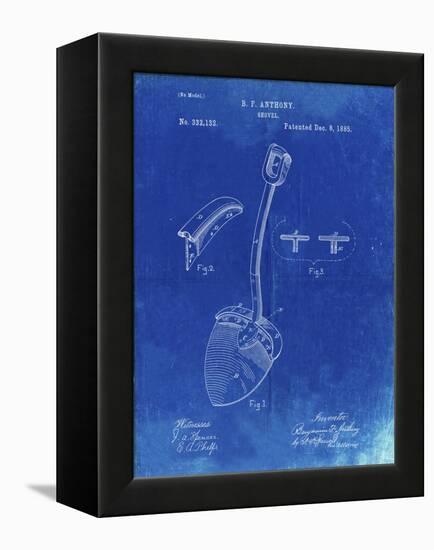 PP976-Faded Blueprint Original Shovel Patent 1885 Patent Poster-Cole Borders-Framed Premier Image Canvas