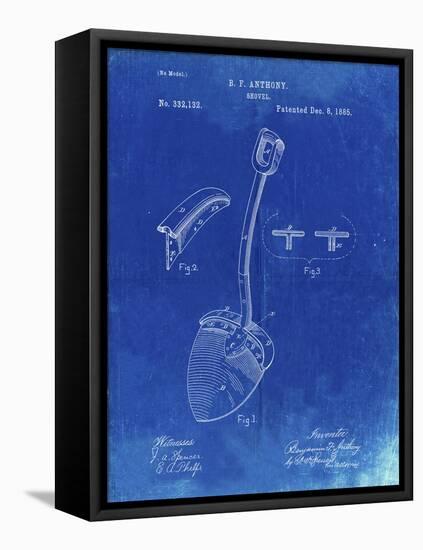 PP976-Faded Blueprint Original Shovel Patent 1885 Patent Poster-Cole Borders-Framed Premier Image Canvas