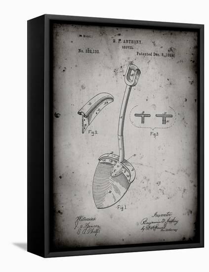 PP976-Faded Grey Original Shovel Patent 1885 Patent Poster-Cole Borders-Framed Premier Image Canvas