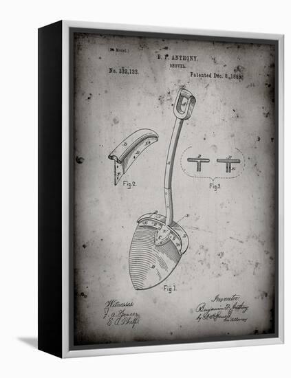 PP976-Faded Grey Original Shovel Patent 1885 Patent Poster-Cole Borders-Framed Premier Image Canvas