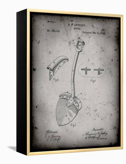 PP976-Faded Grey Original Shovel Patent 1885 Patent Poster-Cole Borders-Framed Premier Image Canvas