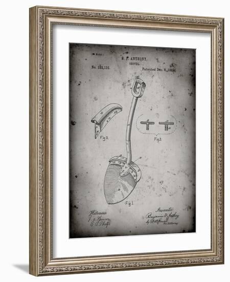 PP976-Faded Grey Original Shovel Patent 1885 Patent Poster-Cole Borders-Framed Giclee Print