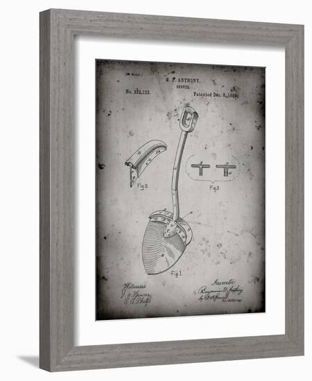 PP976-Faded Grey Original Shovel Patent 1885 Patent Poster-Cole Borders-Framed Giclee Print