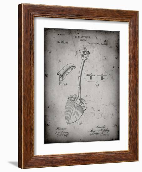 PP976-Faded Grey Original Shovel Patent 1885 Patent Poster-Cole Borders-Framed Giclee Print