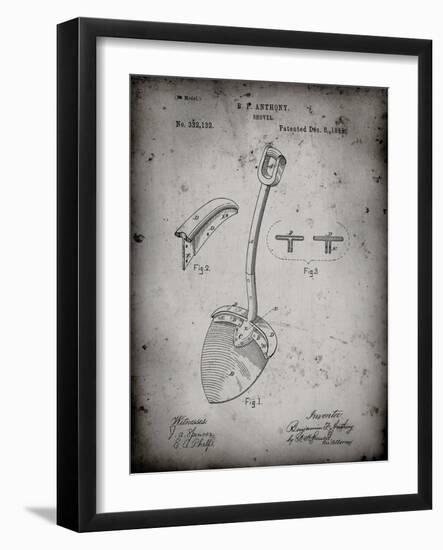 PP976-Faded Grey Original Shovel Patent 1885 Patent Poster-Cole Borders-Framed Giclee Print