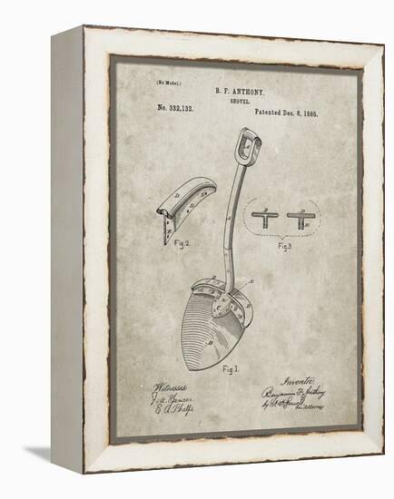 PP976-Sandstone Original Shovel Patent 1885 Patent Poster-Cole Borders-Framed Premier Image Canvas