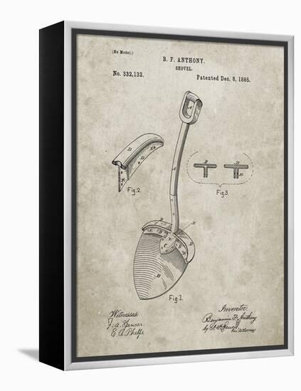 PP976-Sandstone Original Shovel Patent 1885 Patent Poster-Cole Borders-Framed Premier Image Canvas