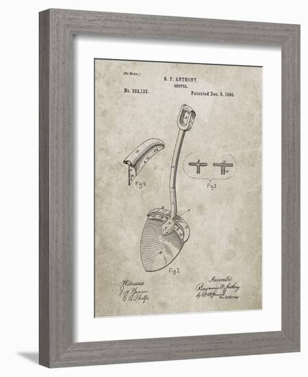 PP976-Sandstone Original Shovel Patent 1885 Patent Poster-Cole Borders-Framed Giclee Print