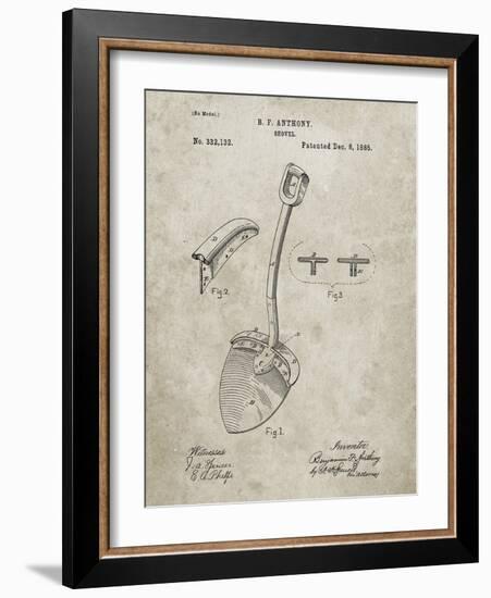 PP976-Sandstone Original Shovel Patent 1885 Patent Poster-Cole Borders-Framed Giclee Print