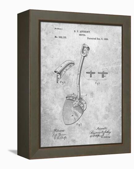 PP976-Slate Original Shovel Patent 1885 Patent Poster-Cole Borders-Framed Premier Image Canvas